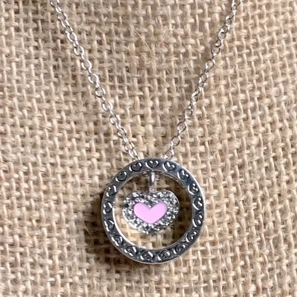 👯‍♀️ “Best Friends” Pink Heart 🩷 Necklace & Removable Ring Set by Cookie Lee - Picture 2 of 11